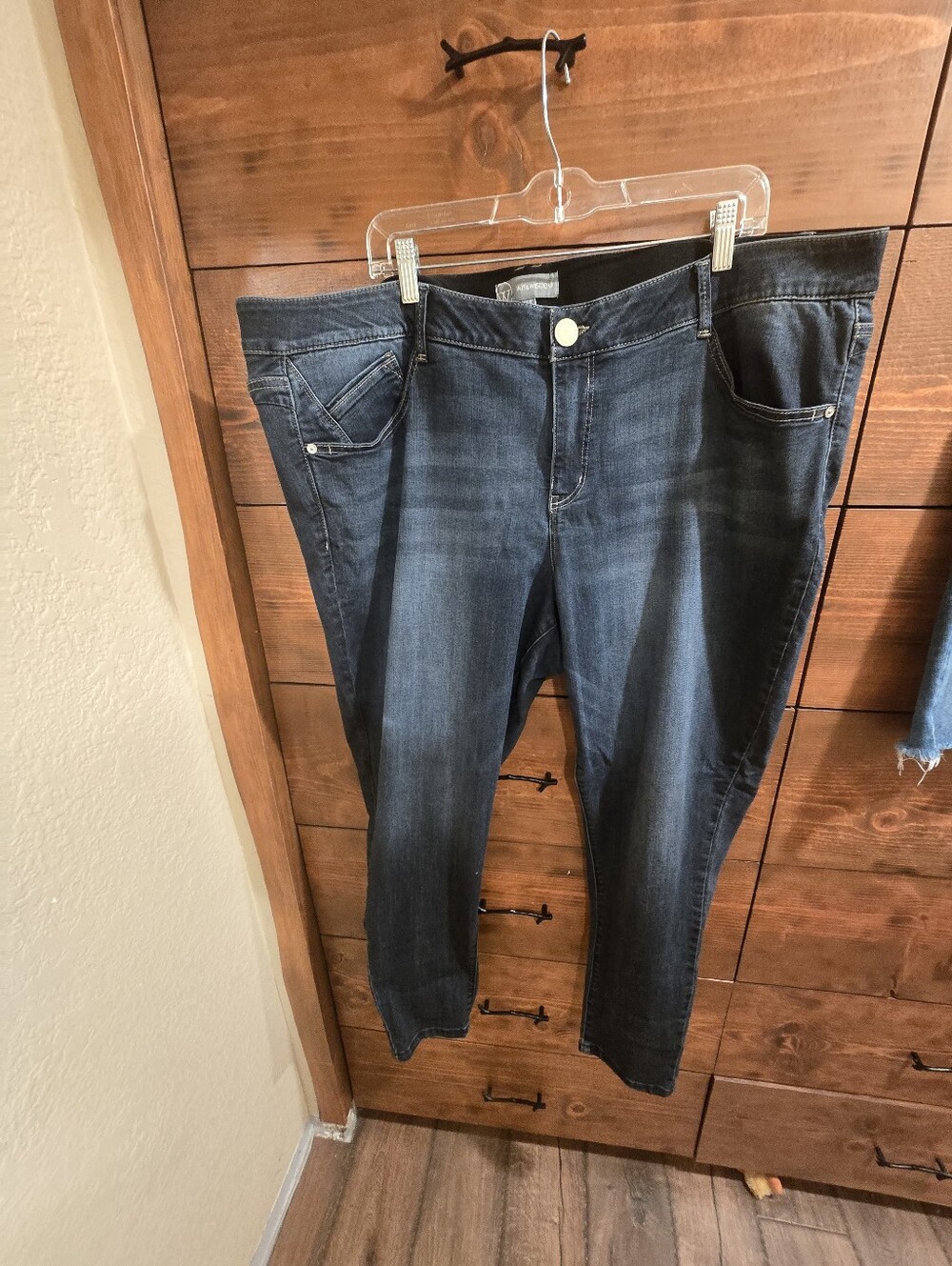 Wit & Wisdom Plus Size 24W Dark Wash Stretch Jeans Slim Straight